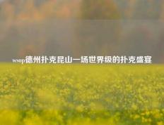 wsop德州扑克昆山一场世界级的扑克盛宴