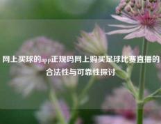 网上买球的app正规吗网上购买足球比赛直播的合法性与可靠性探讨