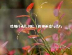 德州扑克如何出千揭秘策略与技巧