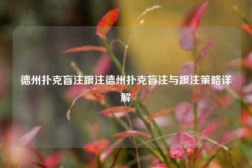 德州扑克盲注跟注德州扑克盲注与跟注策略详解