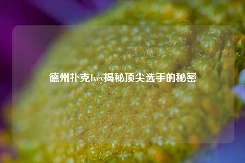 德州扑克Ivey揭秘顶尖选手的秘密