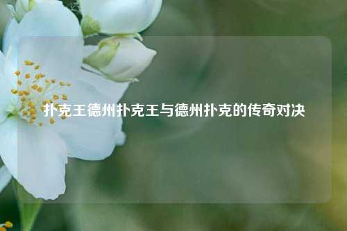 扑克王德州扑克王与德州扑克的传奇对决
