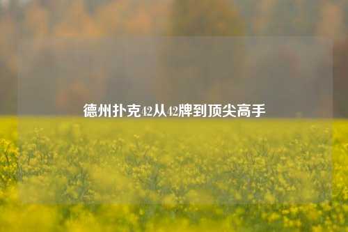 德州扑克42从42牌到顶尖高手