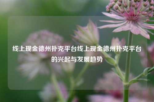 线上现金德州扑克平台线上现金德州扑克平台的兴起与发展趋势