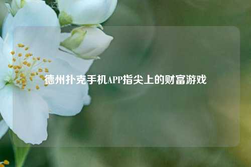 德州扑克手机APP指尖上的财富游戏