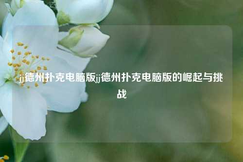 jj德州扑克电脑版jj德州扑克电脑版的崛起与挑战