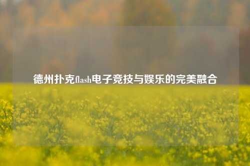 德州扑克flash电子竞技与娱乐的完美融合