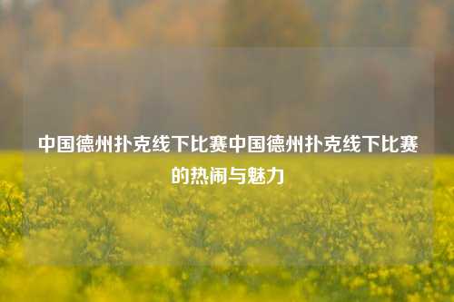 中国德州扑克线下比赛中国德州扑克线下比赛的热闹与魅力