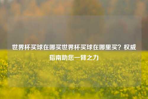 世界杯买球在哪买世界杯买球在哪里买？权威指南助您一臂之力