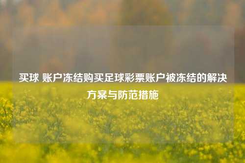 买球 账户冻结购买足球彩票账户被冻结的解决方案与防范措施