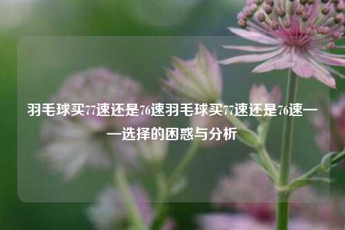 羽毛球买77速还是76速羽毛球买77速还是76速——选择的困惑与分析