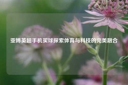 亚博英超手机买球探索体育与科技的完美融合