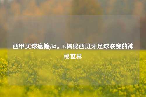 西甲买球瘟幢yb8。tv揭秘西班牙足球联赛的神秘世界