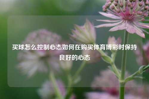 买球怎么控制心态如何在购买体育博彩时保持良好的心态