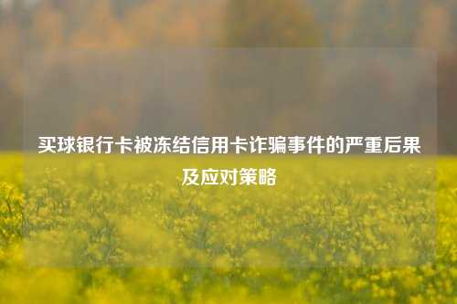 买球银行卡被冻结信用卡诈骗事件的严重后果及应对策略