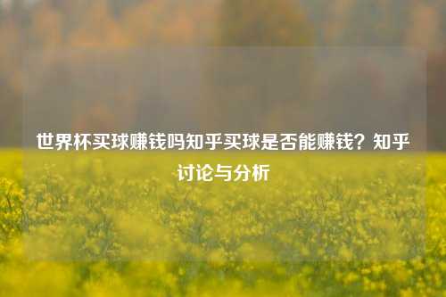 世界杯买球赚钱吗知乎买球是否能赚钱？知乎讨论与分析