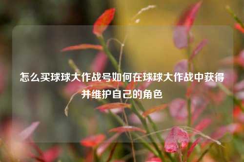 怎么买球球大作战号如何在球球大作战中获得并维护自己的角色