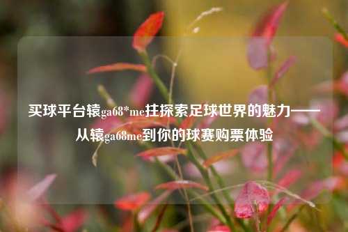 买球平台辕ga68*me拄探索足球世界的魅力——从辕ga68me到你的球赛购票体验
